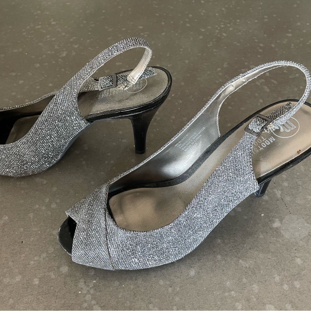 Mootsies Tootsies Silver Glitter Heels